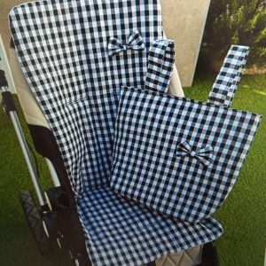 Set Colchoneta y Bolso Universal Vichy Negro