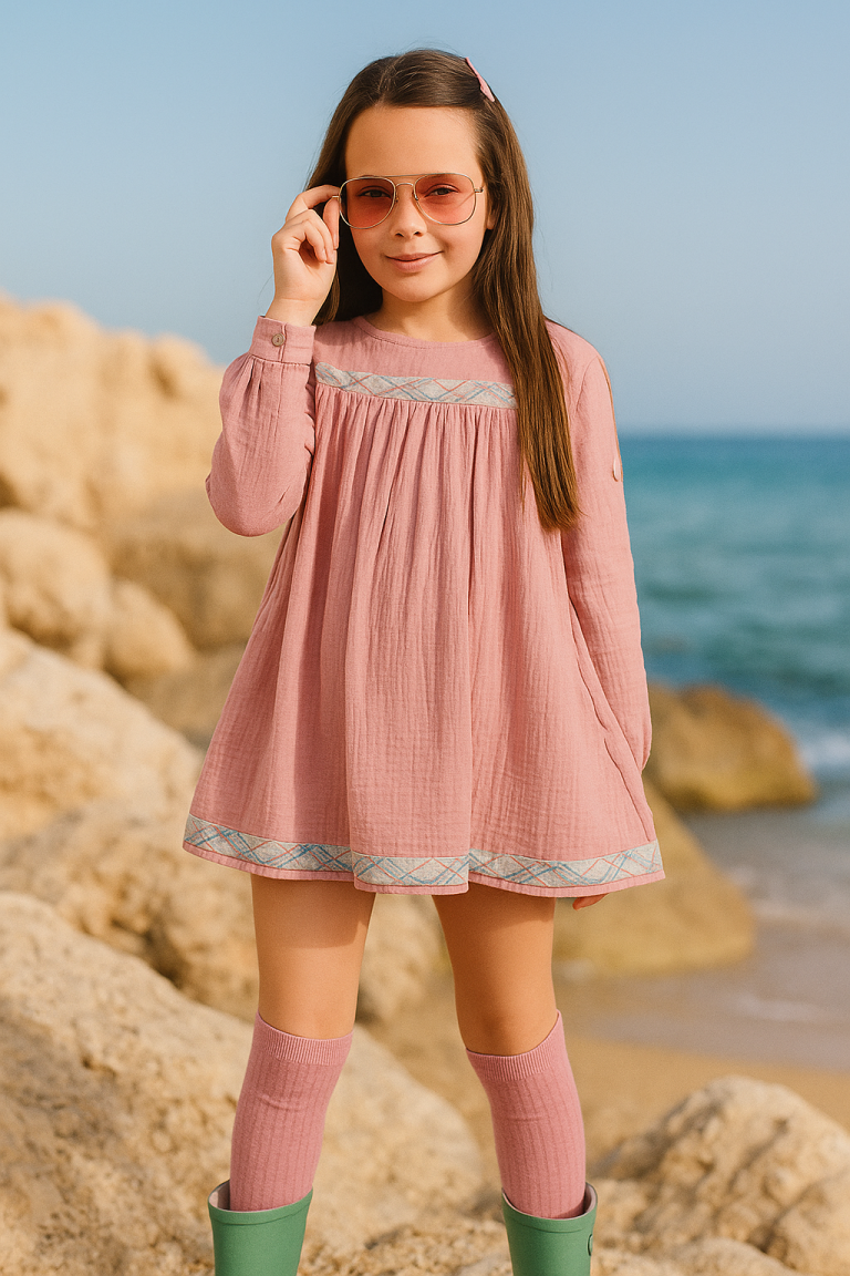 Vestido Doble Gasa con Detalles