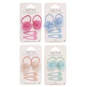 Pack 2 coleteros pompom tul + 2 clips