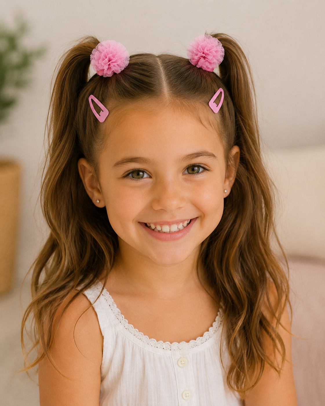 Pack 2 coleteros pompon tul + 2 clips - Imagen 2